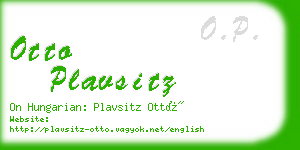 otto plavsitz business card